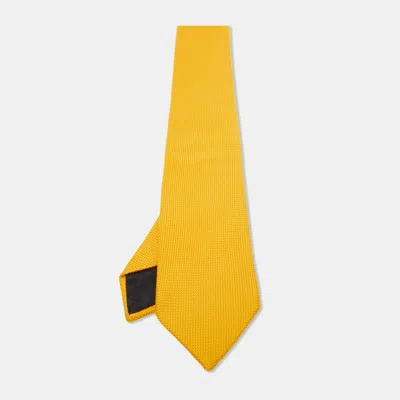Pre-owned Hermes Yellow Saint-honore Silk Tie