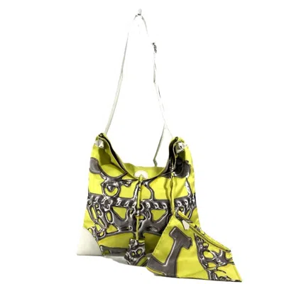 Pre-owned Hermes Yellow Silk Leather Shoulder Bag () In Multi