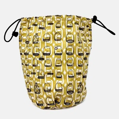 Pre-owned Hermes Yellow Silk Pouch