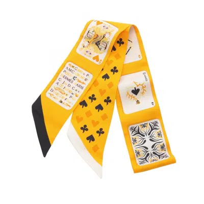 Pre-owned Hermes Yellow Silk Scarf () In Multi