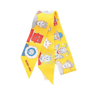 Pre-owned Hermes Yellow Silk Scarf () In Multi