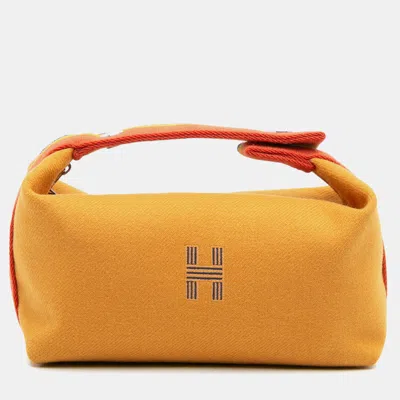 Pre-owned Hermes Yellow Small Wool Bride A Brac Rocabar Case