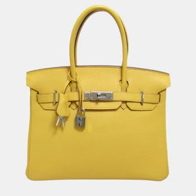 Pre-owned Hermes Yellow Soleil Togo Leather Birkin Handbag