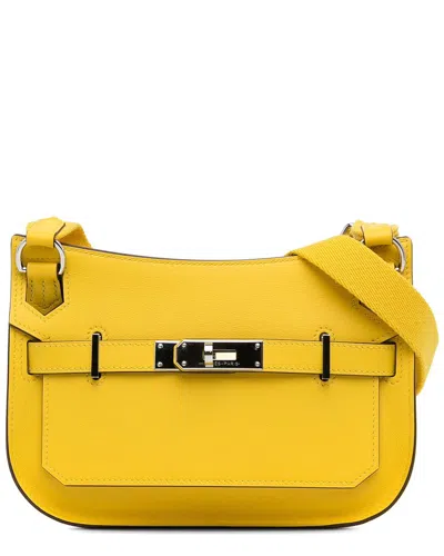 Pre-owned Hermes Hermès Yellow Swift Leather Mini Jypsiere (authentic Pre-loved)