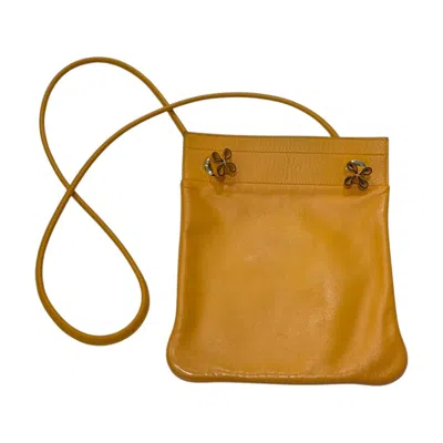 Pre-owned Hermes Yellow Swift Leather Pochette Shoulder Bag ()