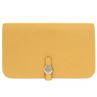 Pre-owned Hermes Yellow Swift Leather Wallet (bi-fold) ()