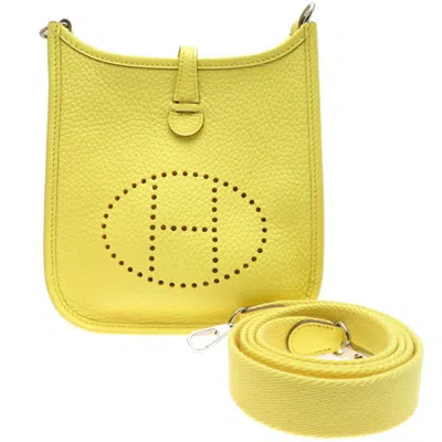 Pre-owned Hermes Yellow Taurillon Clemence Leather Shoulder Bag ()