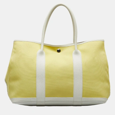 Pre-owned Hermes Yellow Toile Garden Party Tpm