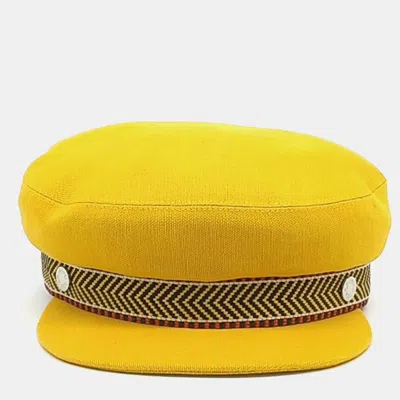 Pre-owned Hermes Yellow/multicolor Cotton Elastane Hunting Cap