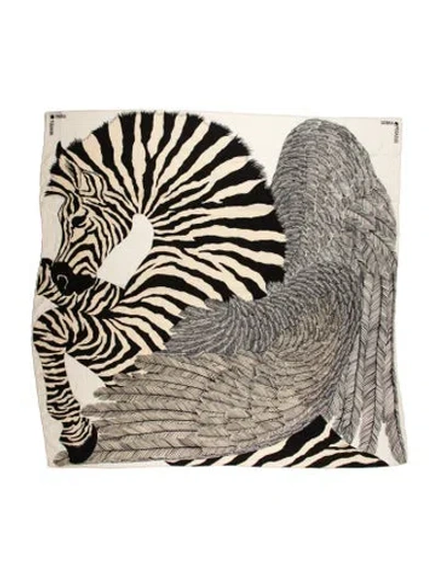 Pre-owned Hermes Zebra Pegasus Cashmere Shawl In Multi