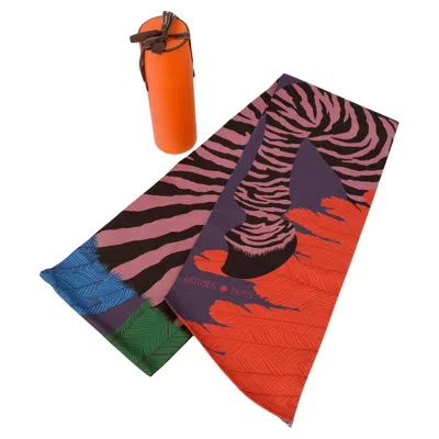 Pre-owned Hermes Hermès "zebra Pegasus" Maxi Twilly Nib In Pink