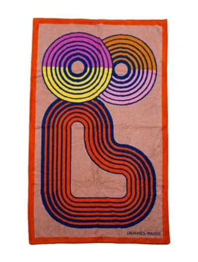 Pre-owned Hermes Zen Au Soleil Beach Towel In Orange