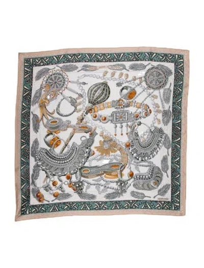 Pre-owned Hermes Zenobie Reine De Palmyre Silk Scarf In Neutral