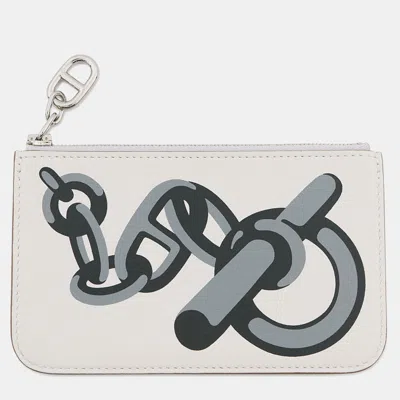 Pre-owned Hermes Zip Ango Chaine D'ancre Card Case Grisper/mangrove/gripantan Swift Leather In Multi