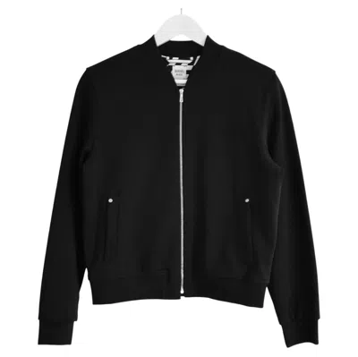 Pre-owned Hermes Hermès Zip Front Black Bomber Jacket