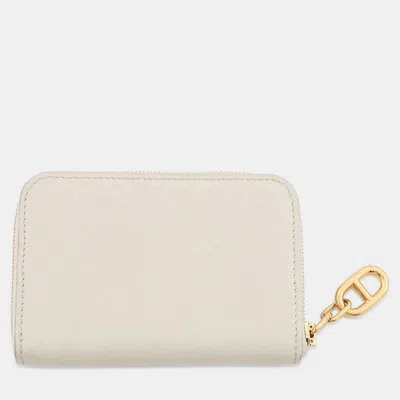 Pre-owned Hermes Zip Ungo Card Case Beton Evercolor In White