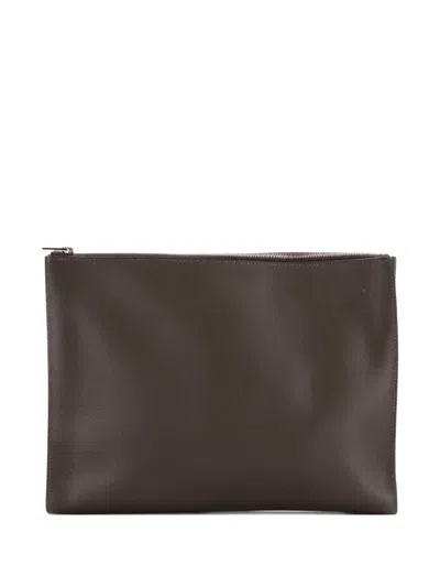 Pre-owned Hermes Zipengo Pouch Evercolor Gm Clutch Bag In Brown