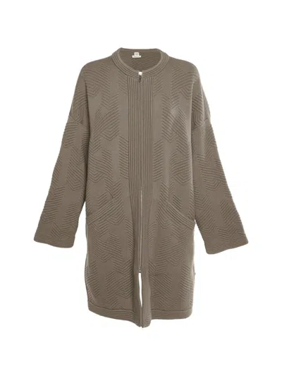 Pre-owned Hermes Zip-up Coat In Brown