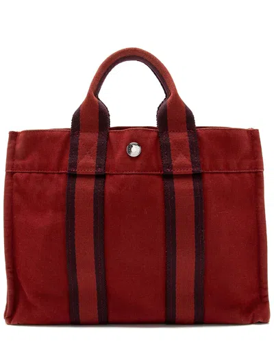 Pre-owned Hermes Hermèscanvas Herline Pm Tote (authentic Pre-loved)