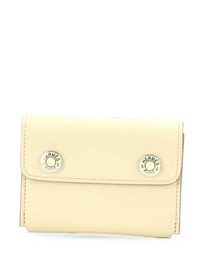 Pre-owned Hermes Nap Swift Card Holder In Yellow