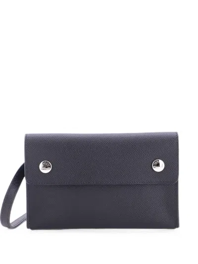 Pre-owned Hermes Nap Wallet Bag Epsom Crossbody Bag In Black