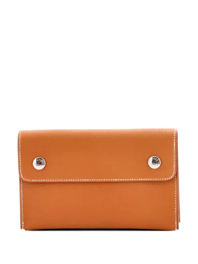 Pre-owned Hermes Nap Wallet Bag Epsom Crossbody Bag In Brown