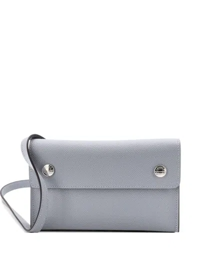Pre-owned Hermes Nap Wallet Bag Epsom Crossbody Bag In Gray