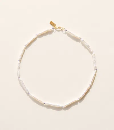 Hermina Athens Beaded Pearl Necklace In Purple