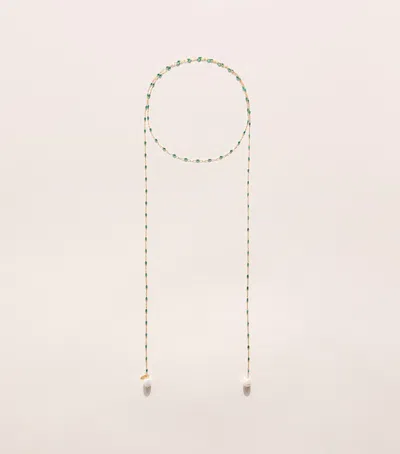 Hermina Athens Beaded Pearl Rosario Necklace In Gold