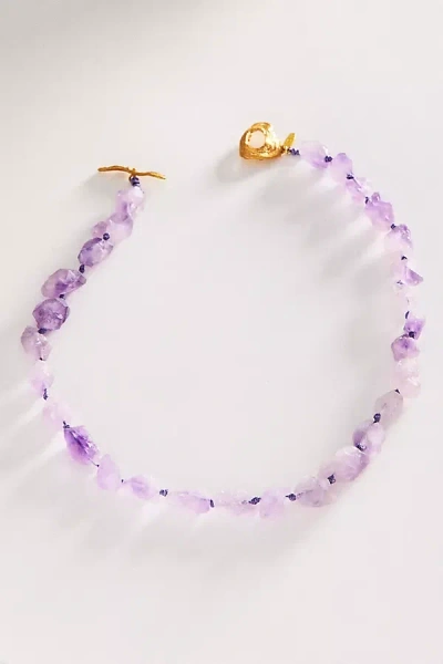 Hermina Athens Bougainvillea Amethyst Necklace In Pink