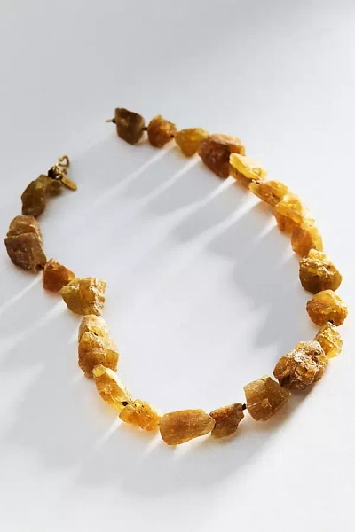 Hermina Athens Citrine Rock Necklace In Brown