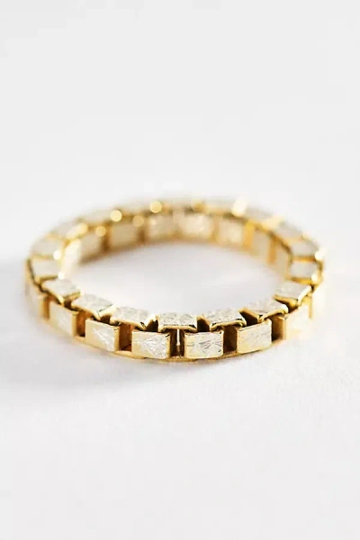 Hermina Athens Diamante Box Chain Ring In Gold