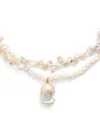 Hermina Athens Freshwater Pearl Twisted Flower Necklace In White