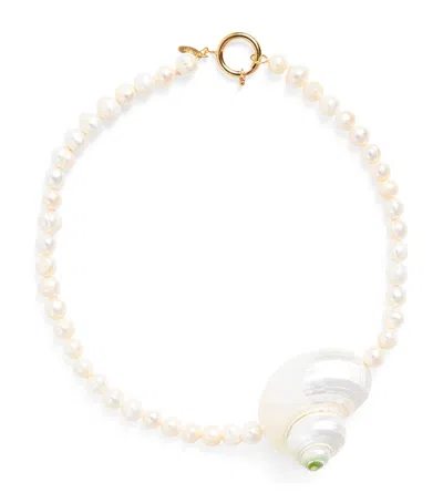 Hermina Athens Freshwater Pearl Ursula Grace Necklace In Gold
