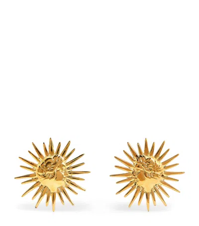 Hermina Athens Gold-plated Golden Sun Earrings