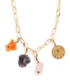Hermina Athens Gold-plated Selini Charm Necklace In Gold