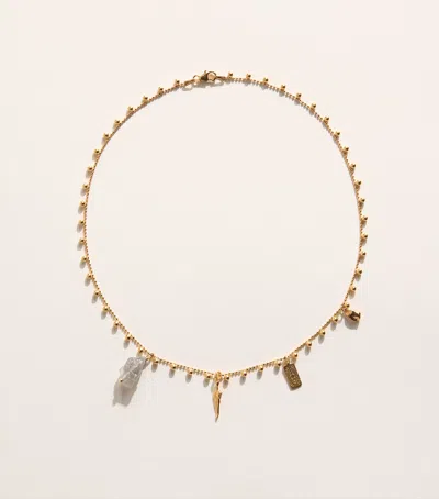 Hermina Athens Gold-plated Olympos Charm Necklace