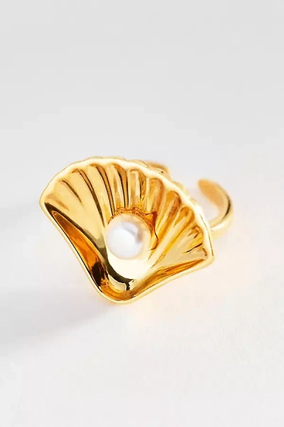 Hermina Athens Kochyli Seashell Ring In Gold
