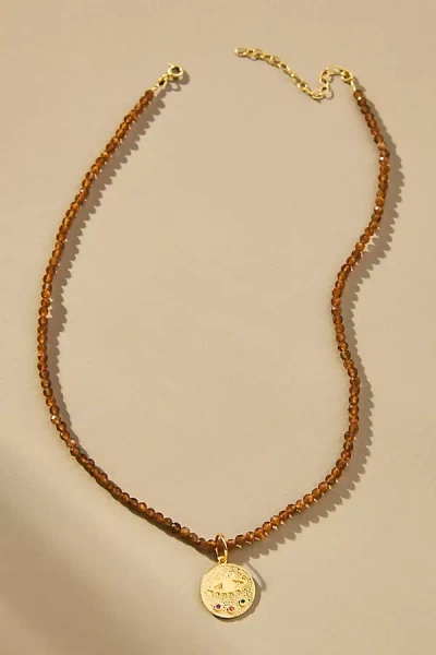 Hermina Athens Kressida Mini Moca Necklace In Gold