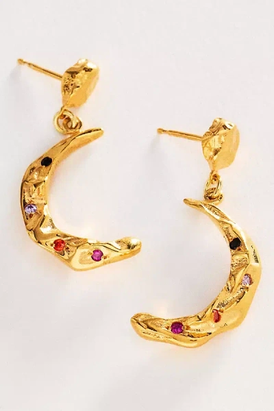 Hermina Athens Méliès Moon Stardust Drop Earrings In Gold