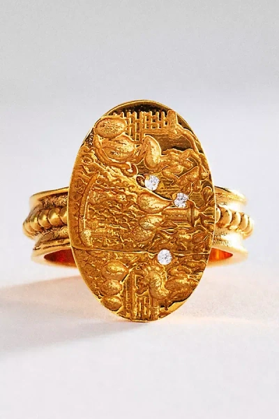 Hermina Athens Minoas Demi Fine Signet Ring In Gold