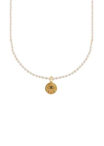 HERMINA ATHENS HERMINA ATHENS OVAL PEARL NECKLACE KRESSIDA MINI CHARM
