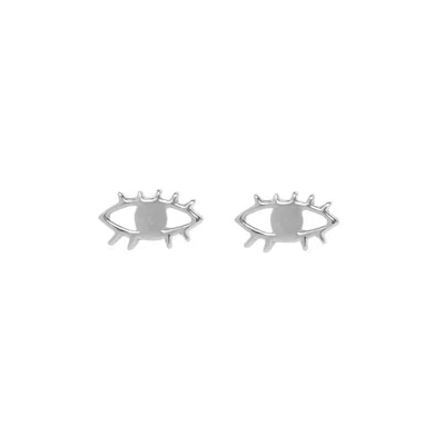 Hermina Athens Tiny Eye Studs In Metallic