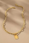 Hermina Athens Victor Rectangle Necklace In Gold