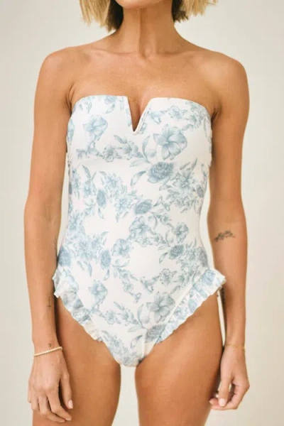 Hermoza Abigail Strapless One-piece Swimsuit In White