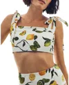 Hermoza Becca Reversible Tie Strap Top In Multi