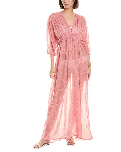 Hermoza Cora Cover-up Maxi Dress In Pink