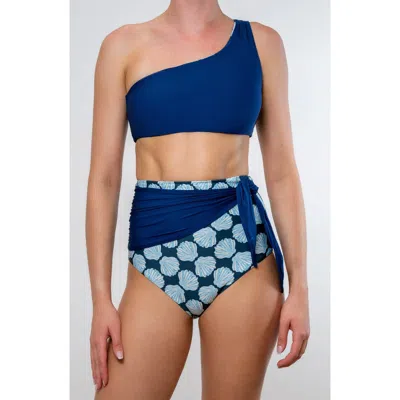 Hermoza Genevieve Sash High Waist Swimsuit Bottom In Blue