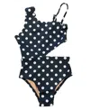 Hermoza Girls' Little Becky Cut Out One Shoulder One Piece Swimsuit - Little Kid, Big Kid In Blue