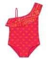 Hermoza Girls' Little Katie One Piece Swimsuit - Little Kid, Big Kid In Red